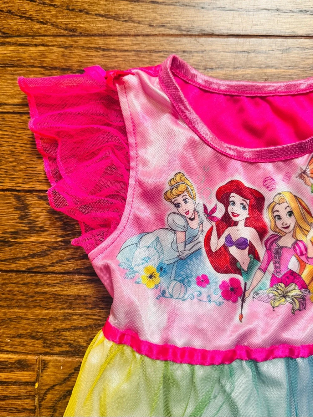 Disney Girls Rainbow Princess Nightgown in Pink